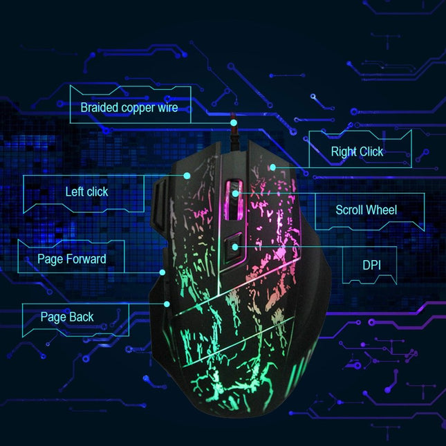 GamersCrate Wired RGB Gaming Mouse – Ergonomic USB PC Optical Mouse - Gamers Crate