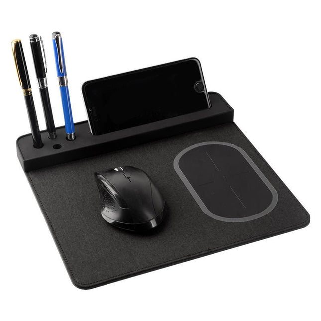 GamersCrate Wireless Charging Mouse Pad – PU Leather Desk Organizer with USB - Gamers Crate