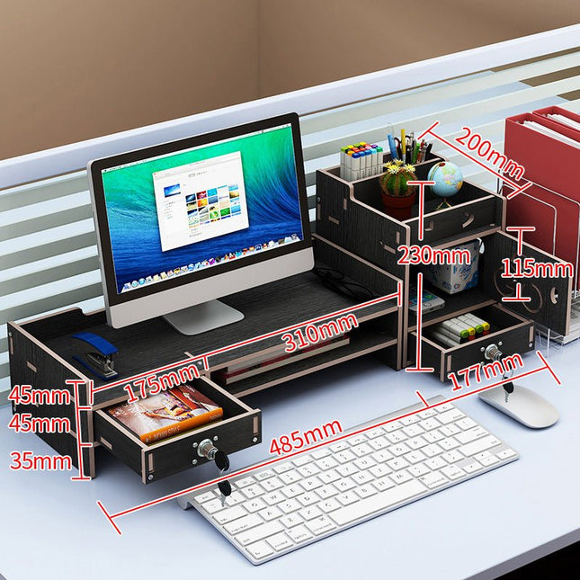 GamersCrate Wooden Monitor Riser – Ergonomic Desktop Stand with Storage - Gamers Crate