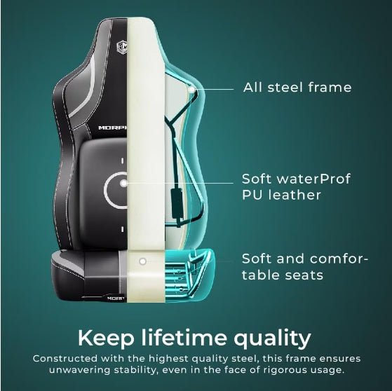 Morphling Cyberflex Gaming Chair – Red & Black PU Leather, Ergonomic - Gamers Crate